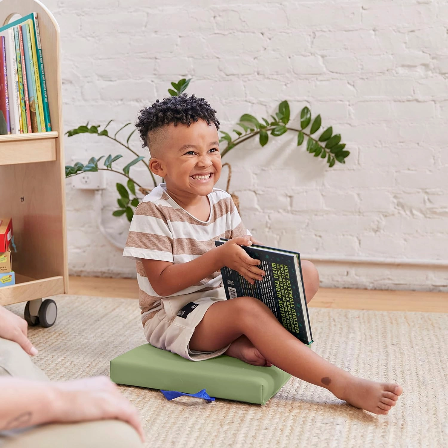 ECR4Kids SoftZone Floor Cushions, Square, Flexible Seating, Earthtone, 6-Piece
