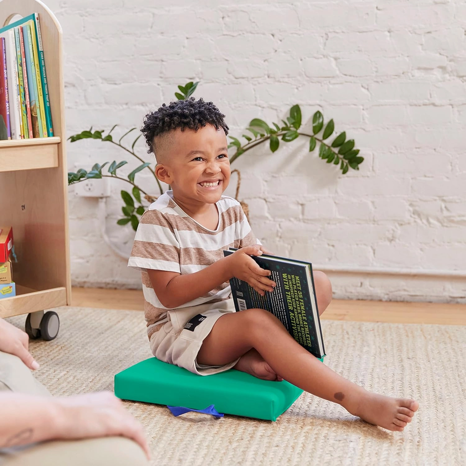 ECR4Kids SoftZone Floor Cushions, Square, Flexible Seating, Emerald, 6-Piece