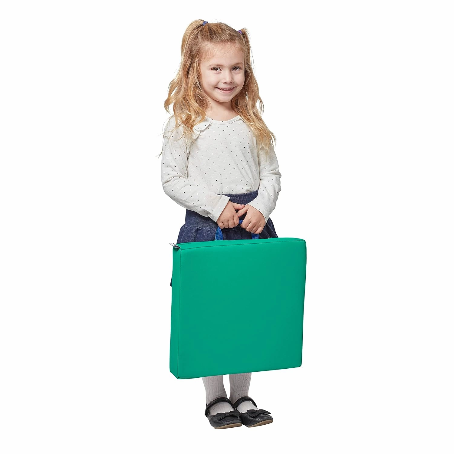 ECR4Kids SoftZone Floor Cushions, Square, Flexible Seating, Emerald, 6-Piece