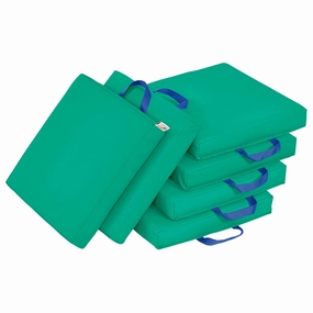 ECR4Kids SoftZone Floor Cushions, Square, Flexible Seating, Emerald, 6-Piece