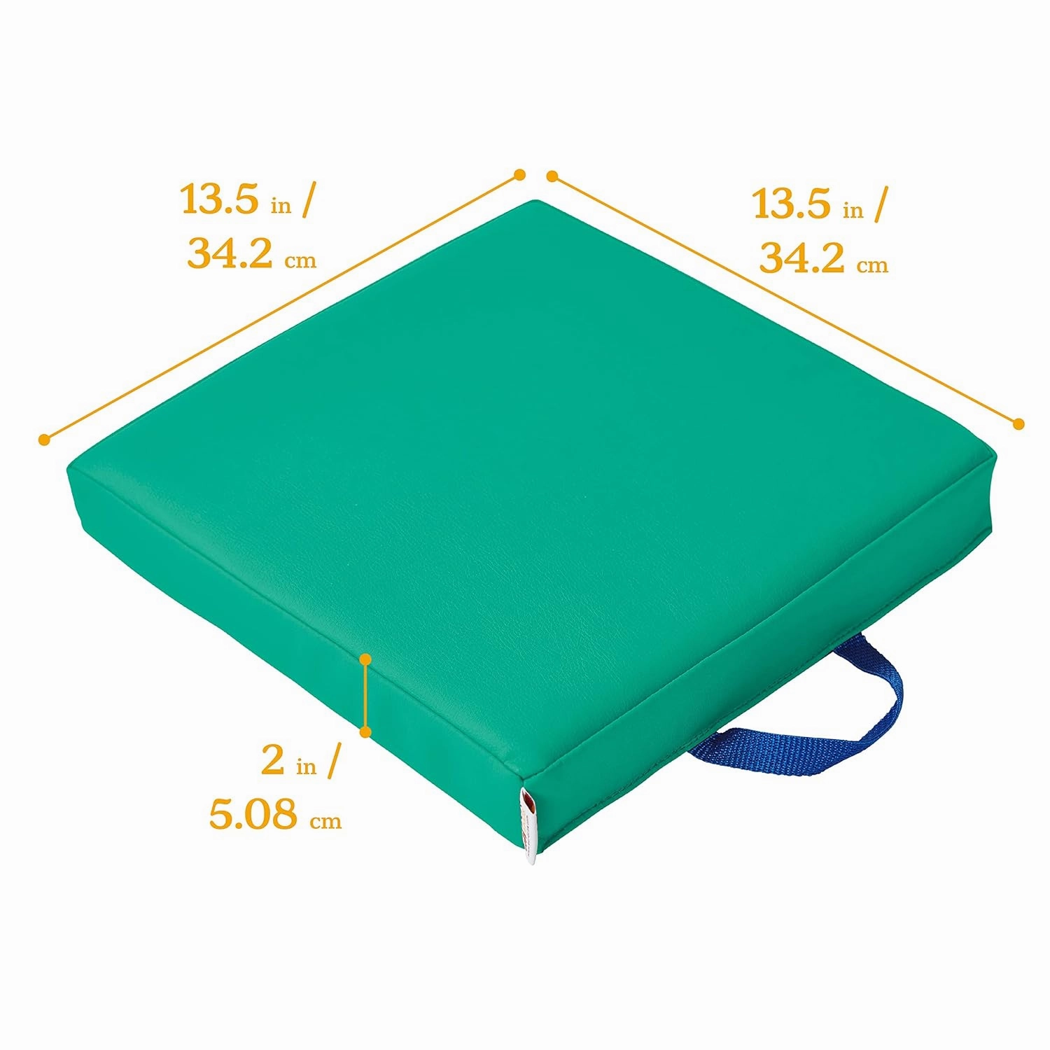 ECR4Kids SoftZone Floor Cushions, Square, Flexible Seating, Emerald, 6-Piece