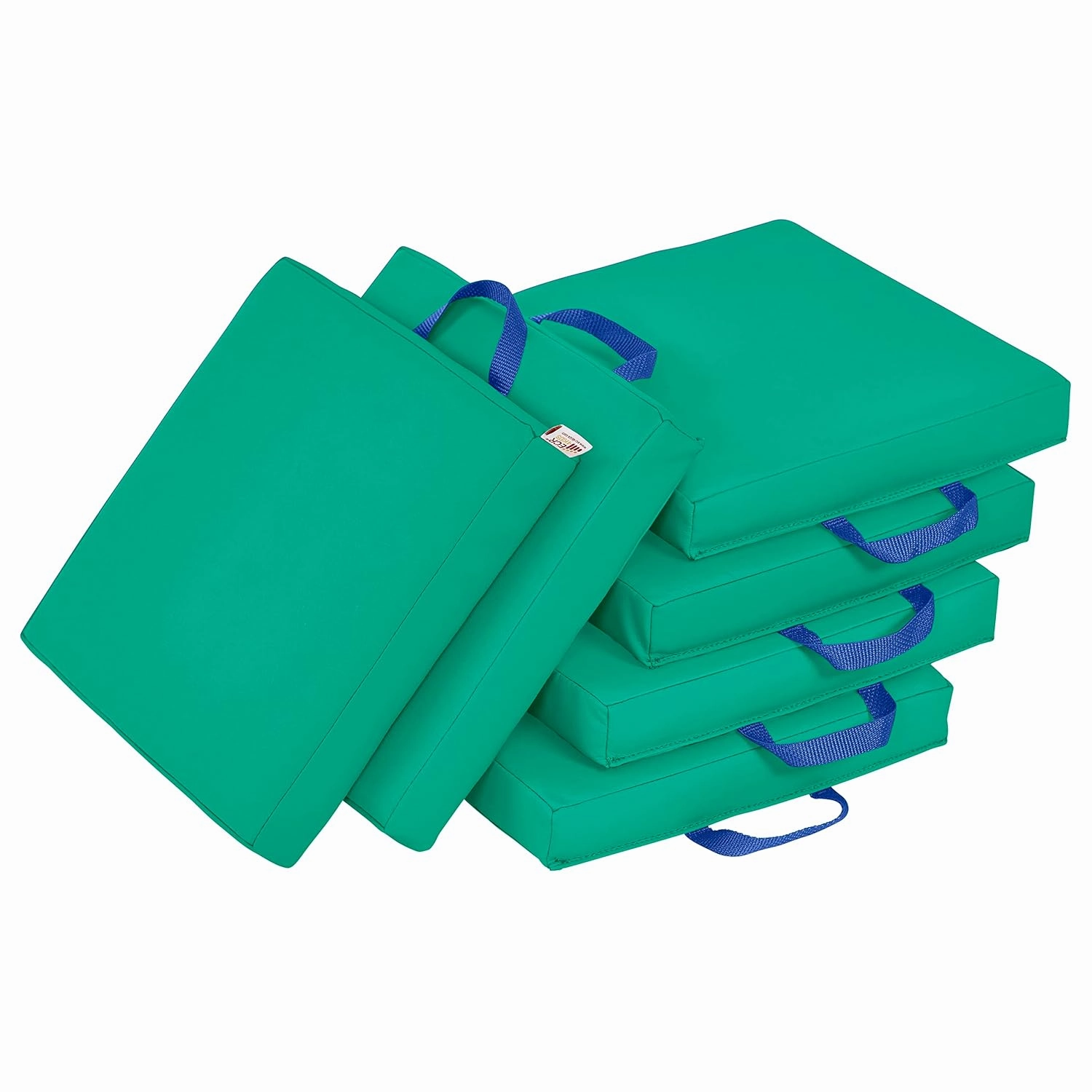 ECR4Kids SoftZone Floor Cushions, Square, Flexible Seating, Emerald, 6-Piece