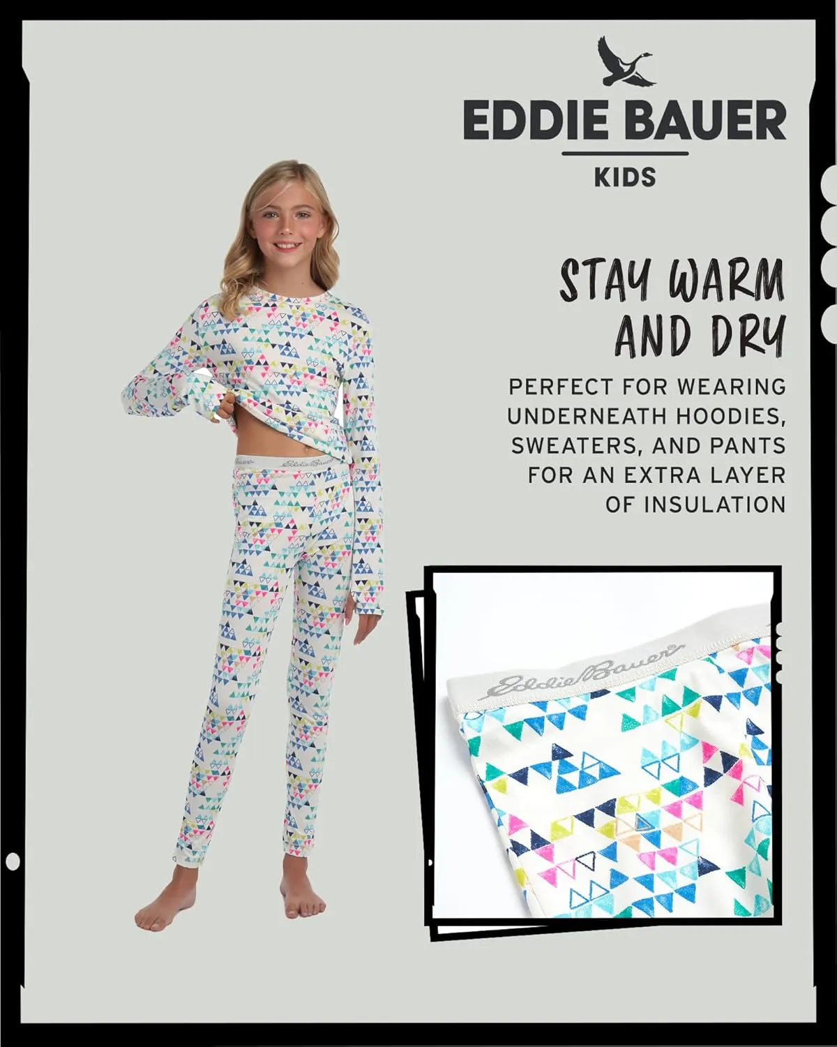 Eddie Bauer Kids Thermal Underwear Set - 2 Piece Performance Base Layer Shirt and Thermal Pants for Boys and Girls (5-12)