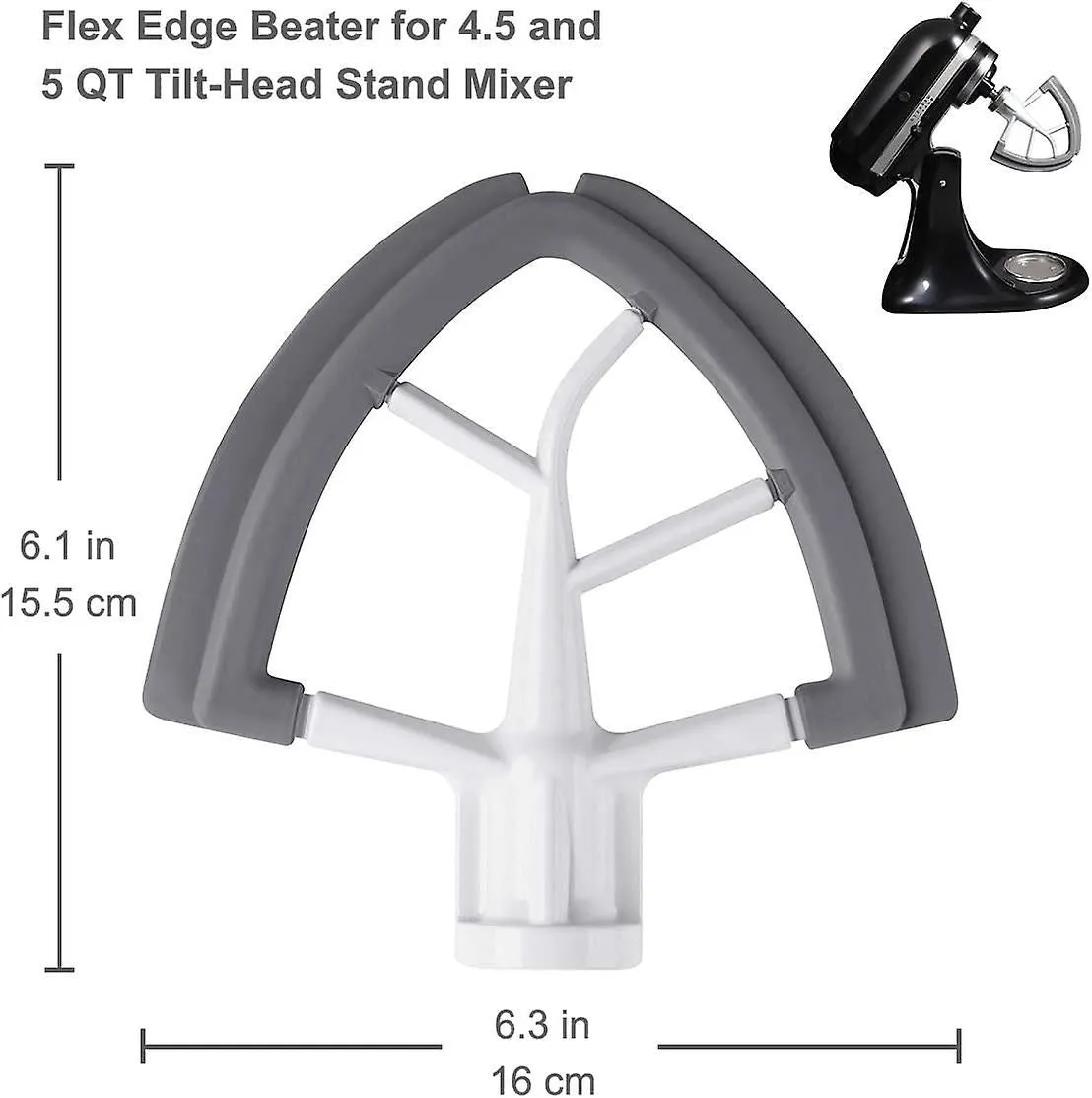 Edge Beater For Kitchenaid Tilt-head Stand Mixer, 4.5-5 Quart Flat Beater Paddle
