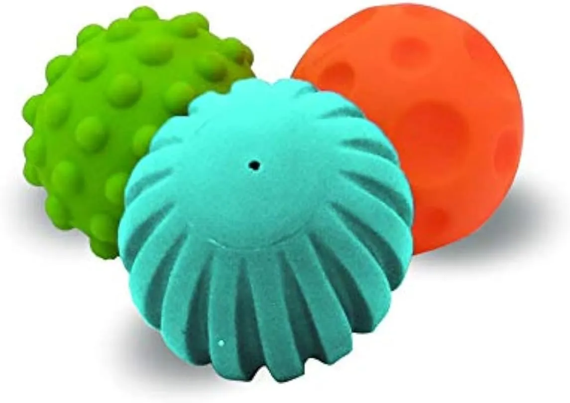 Edushape 722006/3 Set of 3 Mini Textured Balls Multi-Coloured Random Colours