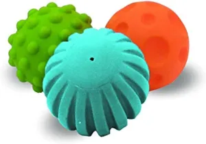 Edushape 722006/3 Set of 3 Mini Textured Balls Multi-Coloured Random Colours