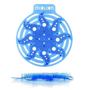 Ekcos Power Screen PWR-3B-10 Diversey 30 Day Premium Anti-Splash Urinal Screen and Deodorizer - Fits Most Top Urinal Brands, 8" x 7" Blue/Fresh (10 Pack)