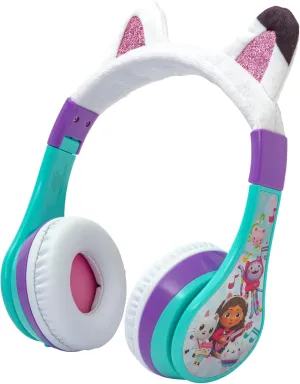 eKids Gabbys Dollhouse Wireless Headphones for Kids, Bluetooth Headphones with Microphone Includes Aux Cord, Kids Earphones for School, Home, or Travel