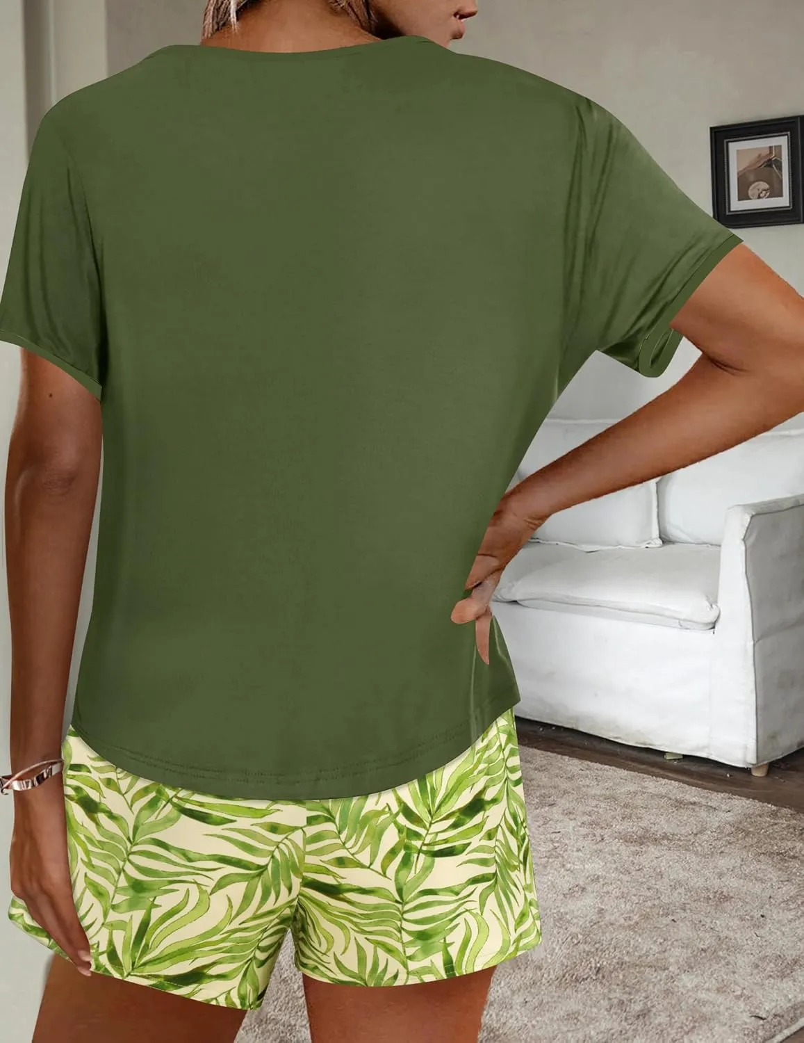 Ekouaer Women Pajama Set Casual Short Set