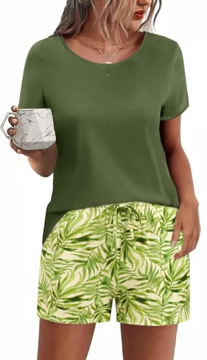 Ekouaer Women Pajama Set Casual Short Set