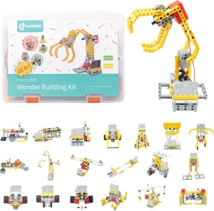 ELECFREAKS microbit 32 in 1 Wonder Building Bricks Coding Kit, Programmable STEM Educational Learning Kit with Sensors/Wukong Expansion Board(Without Micro:bit)