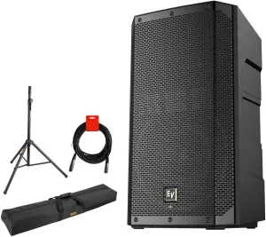 Electro-Voice ELX200-12P 12" 1200W 2-Way Powered Loudspeaker Bundle with Auray 51" Speaker Stand Bag, Steel Speaker Stand and XLR-XLR Cable