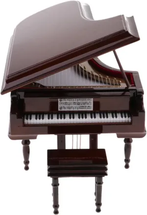 Elegant Miniature Grand Piano Music Box for Girls' Dollhouse Decor