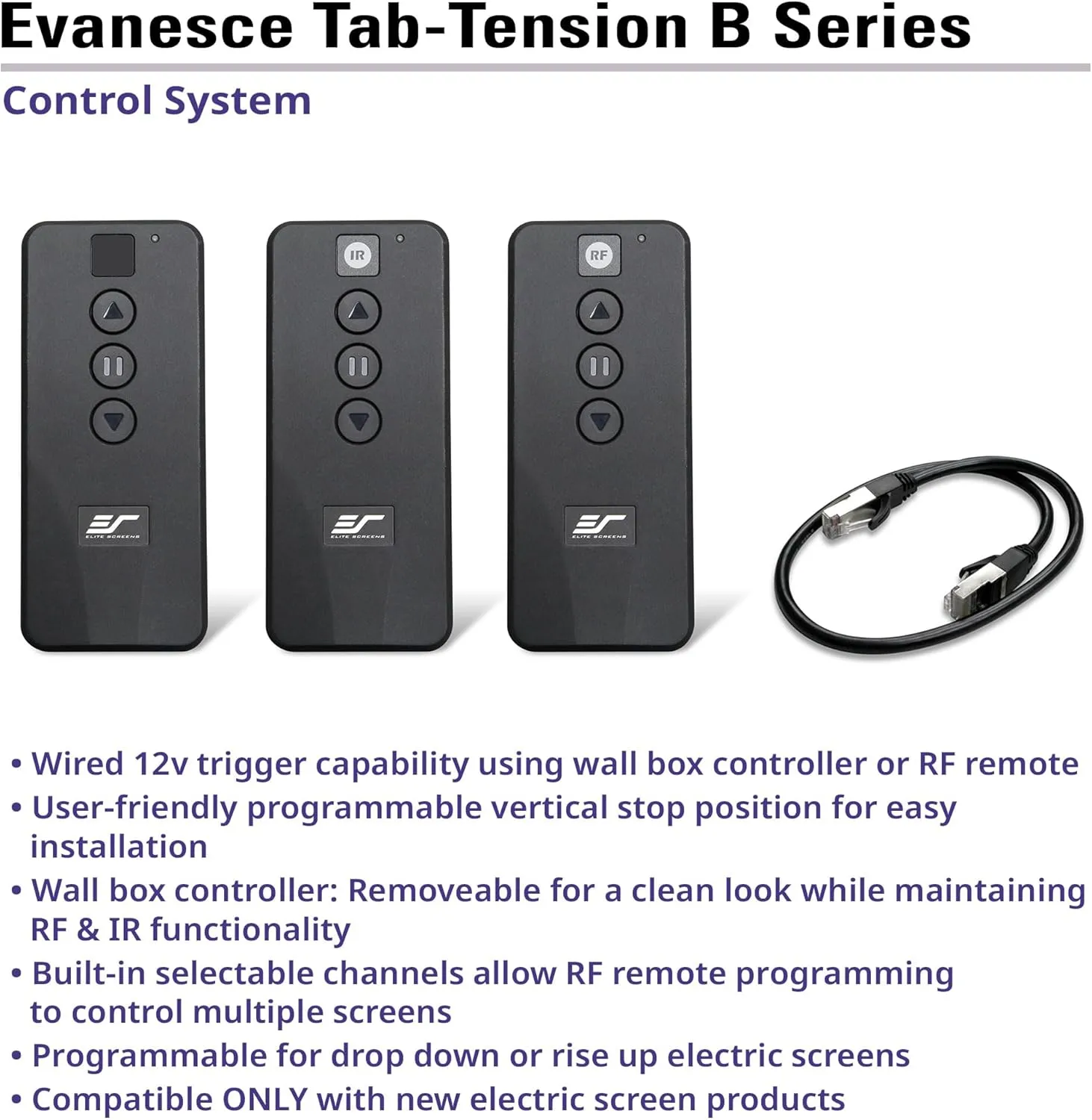 Elite Screens Evanesce Tab-Tension B, 110-inch 16:9, 4K / 8K HD, Recessed in-Ceiling Electric Tab Tensioned Projector Screen, Matte White Projection Screen Surface Programmed Remote Kit, ETB110HW3-E8