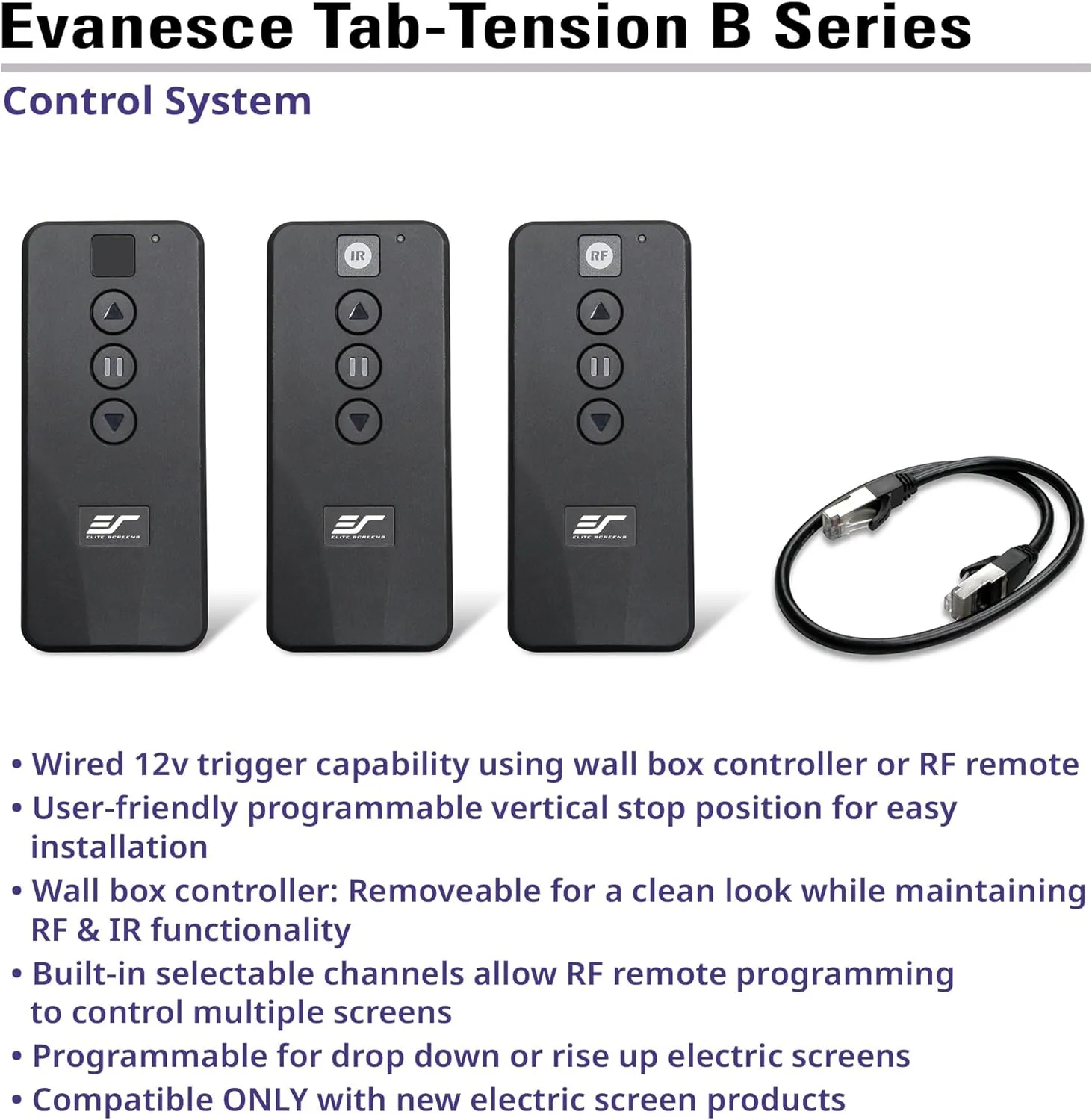 Elite Screens Evanesce Tab-Tension B, 120-inch 16:9, 4K / 8K HD, Recessed in-Ceiling Electric Tab Tensioned Projector Screen, Matte White Projection Screen Surface Programmed Remote Kit, ETB120HW3-E8