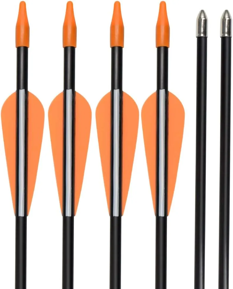 Elong Fiberglass Arrows Archery 24 26 28 30Inch Target Shooting Practice Safetyglass Recurve Bows Suitable for Youth Children Woman Beginner