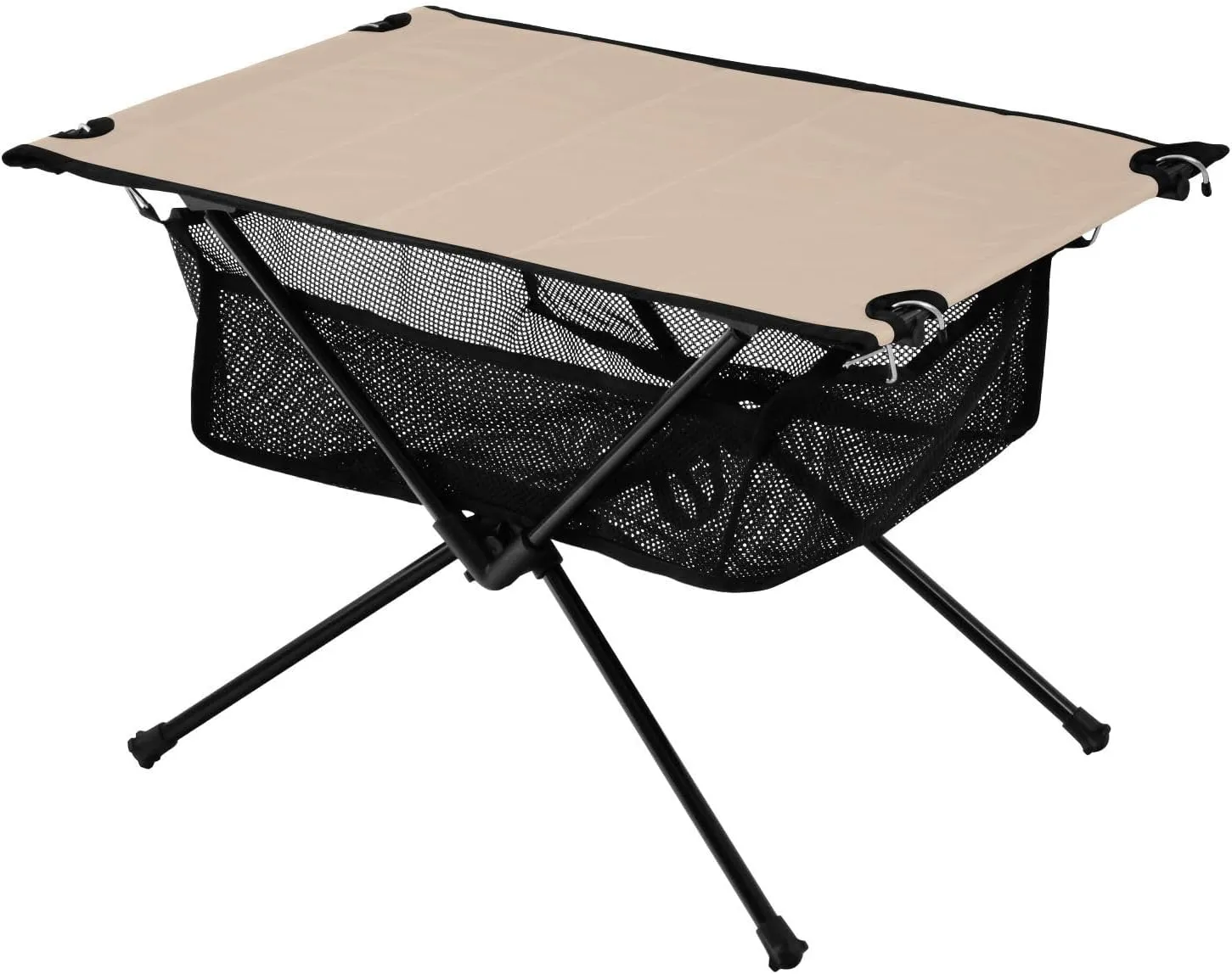 Emelivor Peach Beige Folding Camping Table Portable Beach Table with Carry Bag Small Foldable Table for Camping Picnic Cooking Travel Outdoor