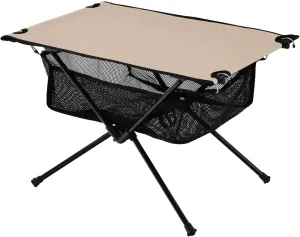 Emelivor Peach Beige Folding Camping Table Portable Beach Table with Carry Bag Small Foldable Table for Camping Picnic Cooking Travel Outdoor