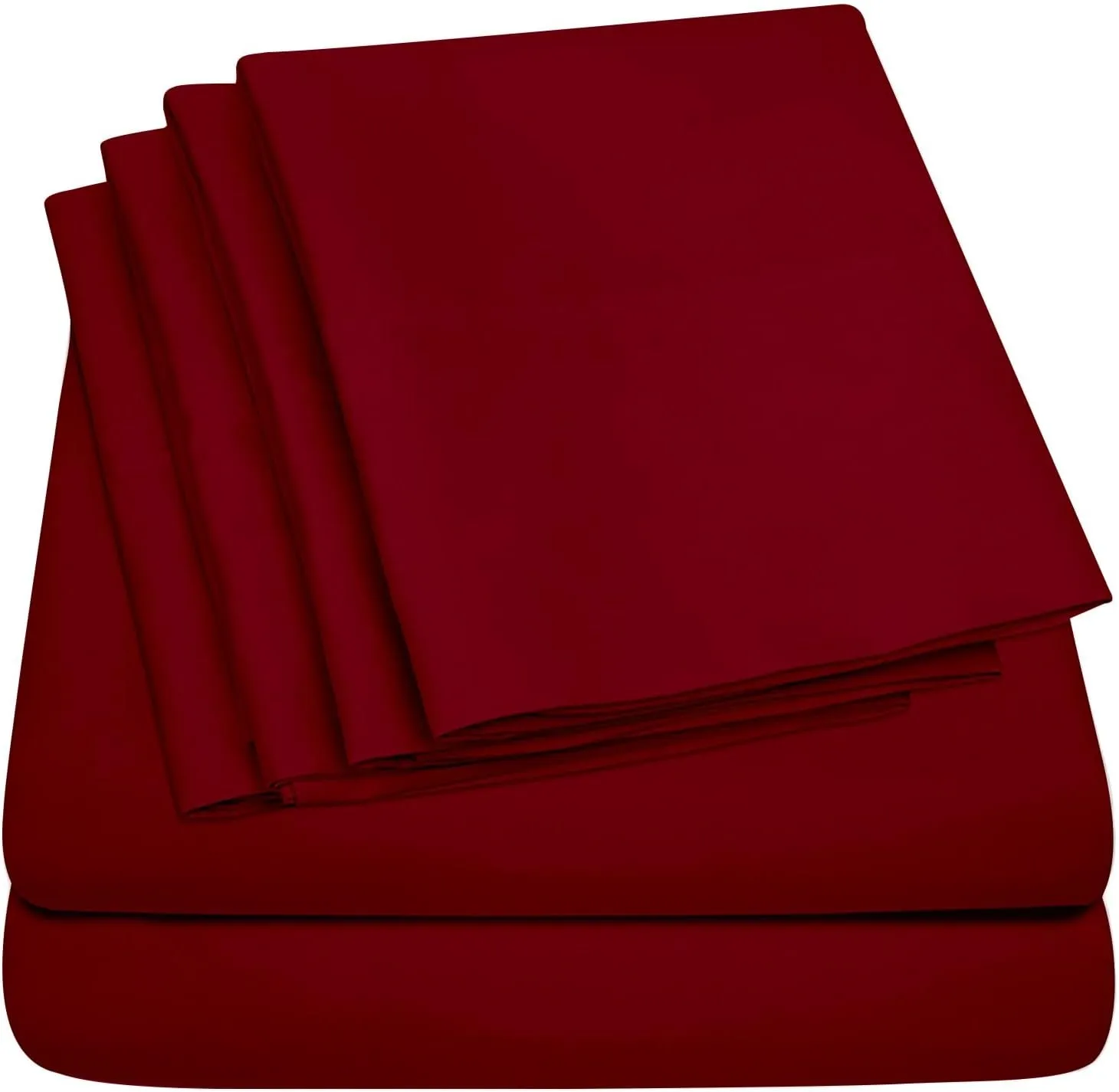 Emperor Comforter Set - 1000 Thread Count 8 Piece Bed in a Bag (20 inch Deep Pocket Sheet Set, Bed Skirt and 500GSM Comforter) 100% Egyptian Cotton Bedding Set - Burgundy