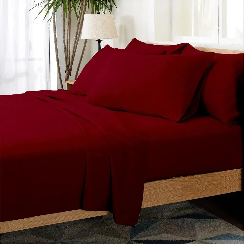 Emperor Comforter Set - 1000 Thread Count 8 Piece Bed in a Bag (20 inch Deep Pocket Sheet Set, Bed Skirt and 500GSM Comforter) 100% Egyptian Cotton Bedding Set - Burgundy