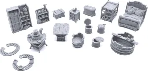EnderToys City Furnishings by Printable Scenery, 3D Printed Tabletop RPG Scenery and Wargame Terrain 28mm Miniatures