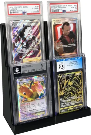 EnderToys Graded Display Slab Stadium (2 Pack) - Compatible With PSA, Beckett, and CGC - Trading Card Holder and Stand for Sports Cards