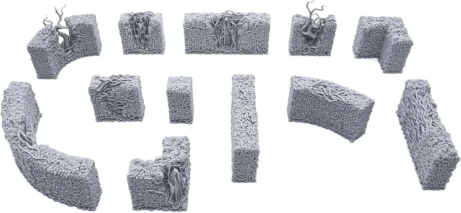 EnderToys Hedge Maze by Printable Scenery, 3D Printed Tabletop RPG Scenery and Wargame Terrain 28mm Miniatures, Grey