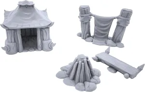 EnderToys Orc Camp by Makers Anvil, 3D Printed Tabletop RPG Scenery and Wargame Terrain for 28mm Miniatures
