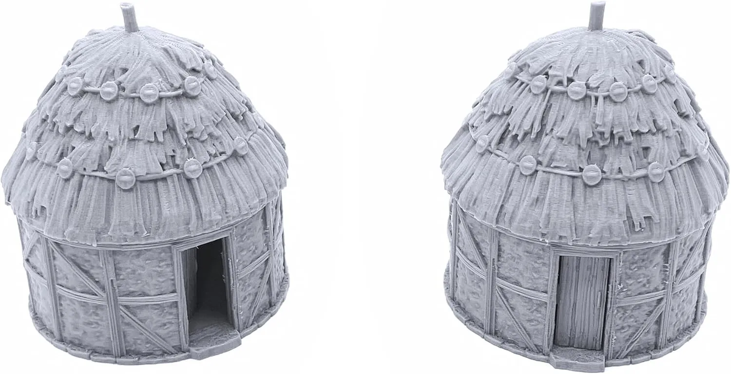 EnderToys Small Round House by Printable Scenery, 3D Printed Tabletop RPG Scenery and Wargame Terrain 28mm Miniatures