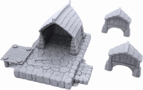 EnderToys Fishing Village Dock and Notice Board by Makers Anvil, 3D Printed Tabletop RPG Scenery and Wargame Terrain 28mm Miniatures