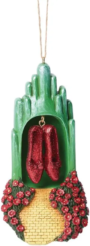 Enesco The Wizard of Oz by Jim Shore Ruby Slippers No Place Like Home Hanging Ornament, 4.72 Inch, Multicolor