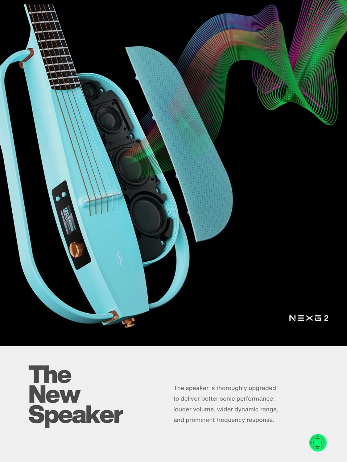 Enya NEXG 2 Basic Acoustic-Electric Guitar Carbon Fiber Travel Guitar Smart Acustica Electric Guitarra for Adults with 50W Wireless Speaker, Footswitch, and Gigbag