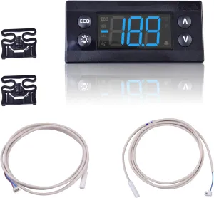 Erc112C Temperature Controller Kit, Electronic Refrigeration Controller with NTC Sensor Compatible with Danfoss 080G3491; Beverage Air 502-513D, Delfield Randell Fisherbrand Isotemp and Hoshizaki