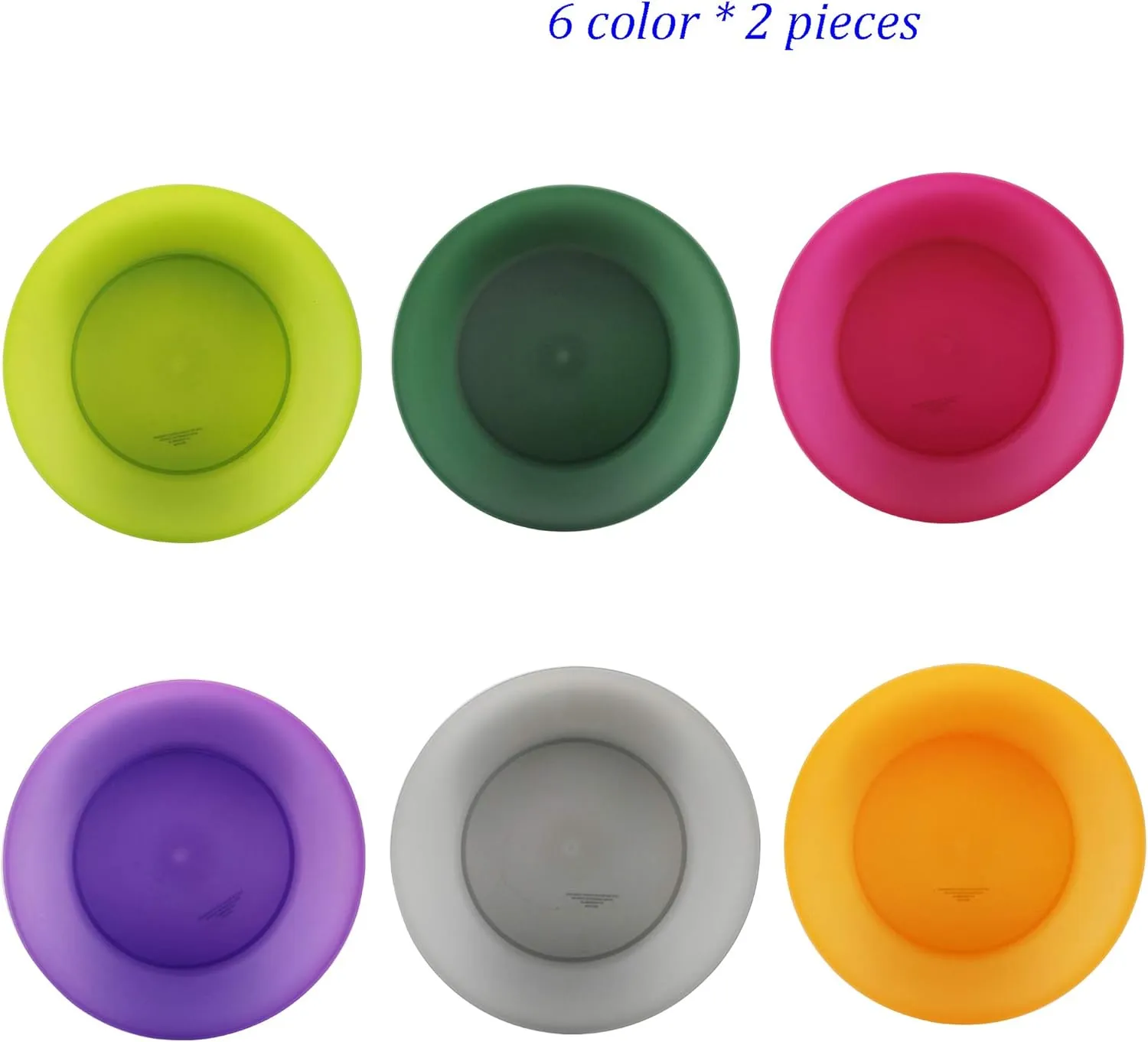 Everyday Plastic Plates Reusable - Unbreakable Colorful Dinner Plate 10 inch - BPA Free Dishwasher Safe & Microwave Plates set of 12 for Kitchen Camping Patio Outdoor