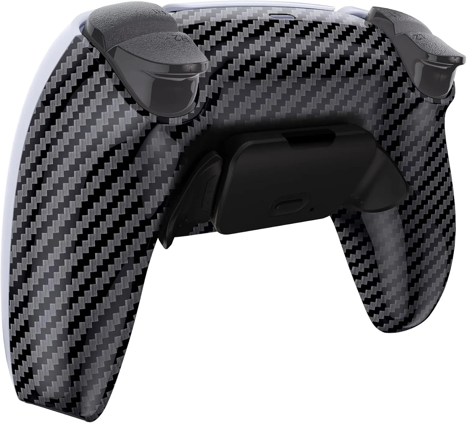 eXtremeRate Graphite Carbon Fiber Pattern Programmable Rise 2.0 Remap Kit for PS5 Controller - BDM-010 020, Upgrade Board & Redesigned Bottom Shell & 2 Back Buttons Attachment Set - Without Controller