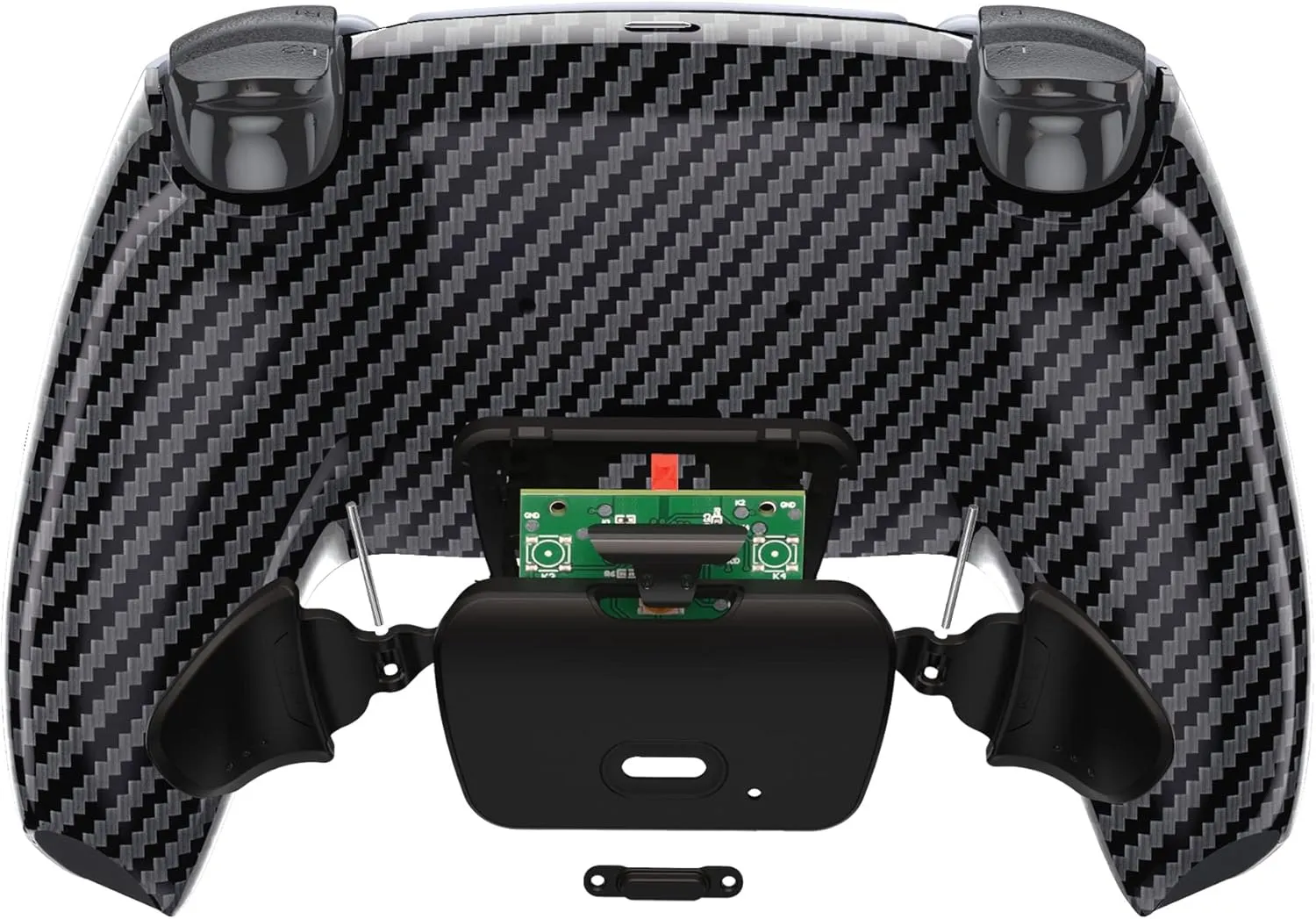 eXtremeRate Graphite Carbon Fiber Pattern Programmable Rise 2.0 Remap Kit for PS5 Controller - BDM-010 020, Upgrade Board & Redesigned Bottom Shell & 2 Back Buttons Attachment Set - Without Controller