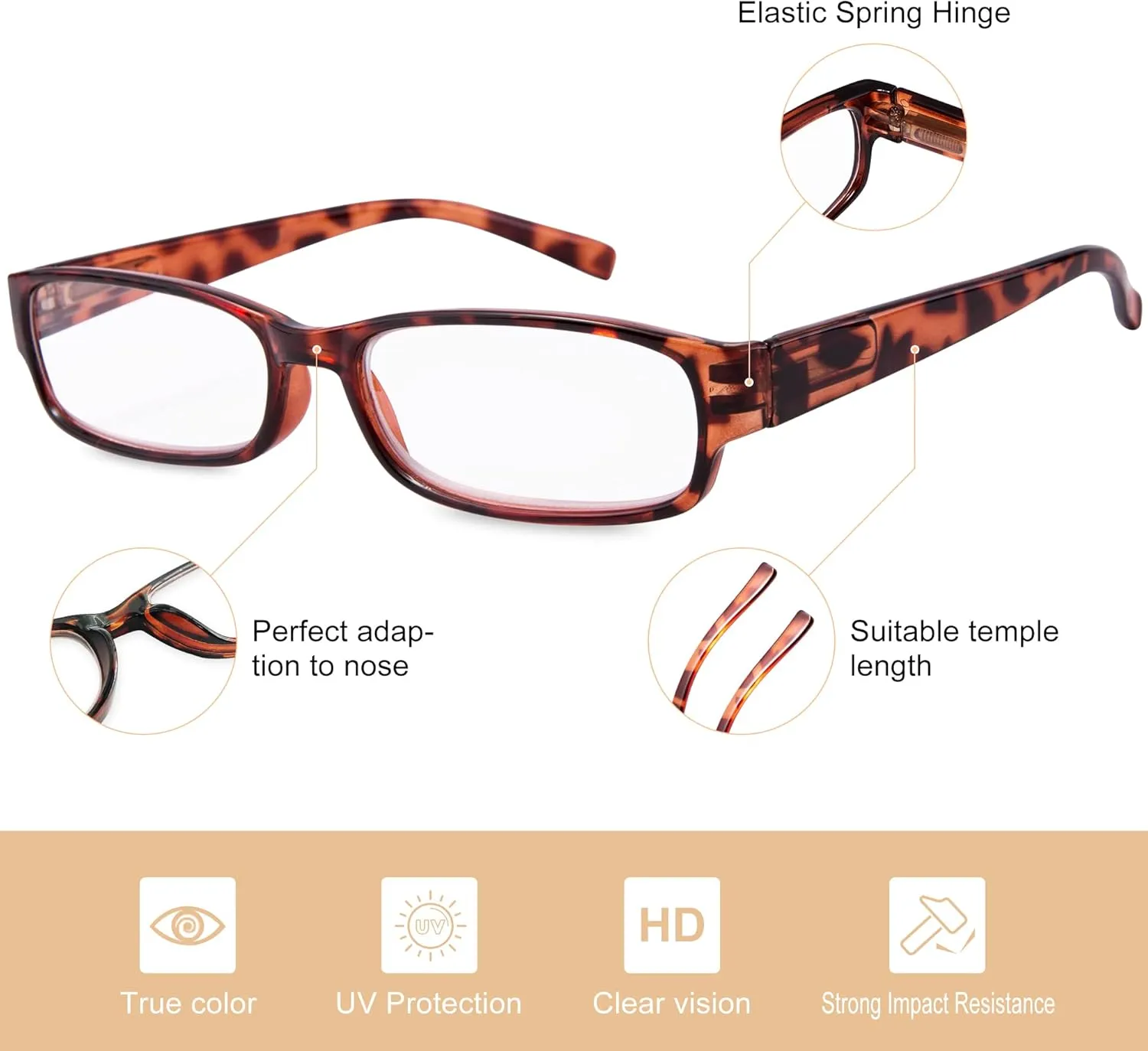 EYEGUARD Readers 4 Pack of Thin and Elegant Womens Reading Glasses with Beautiful Patterns for Ladies 2.50