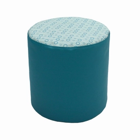Factory Direct Partners 12802-246 Limited Edition Designer 18" Round Bean Bag Pouf - Dewdrop/Teal