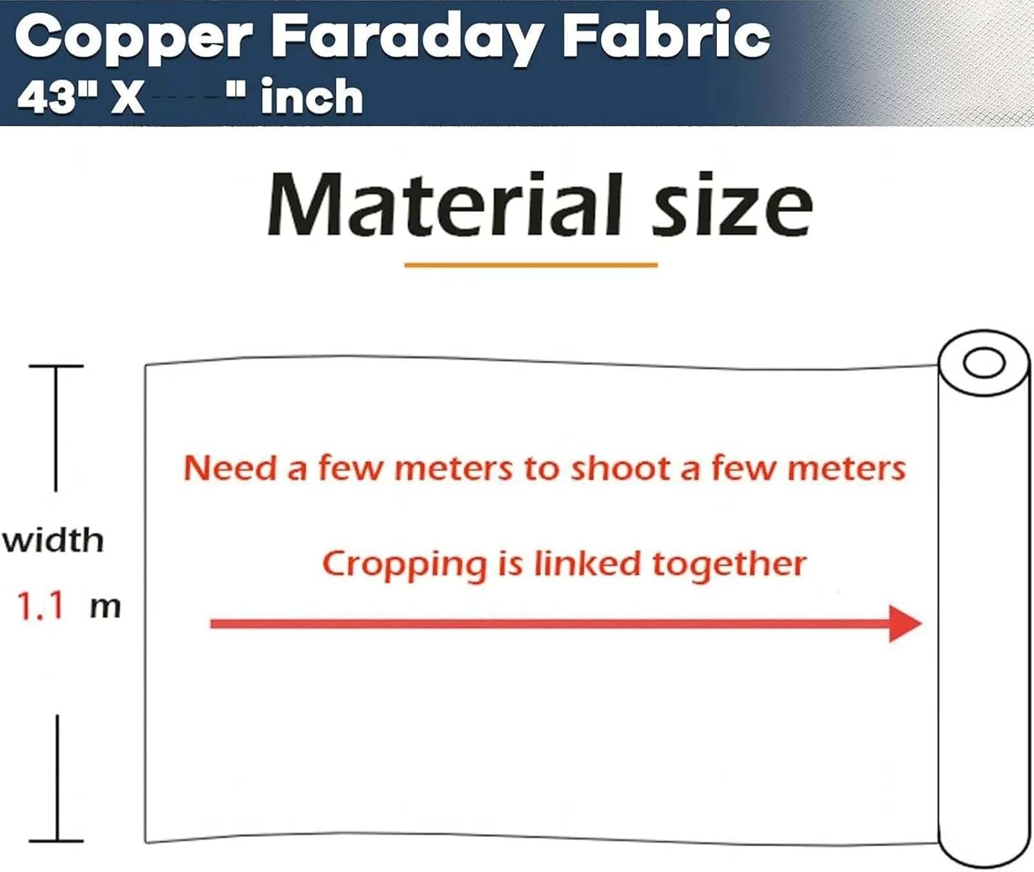 Faraday Fabric Large EMF Fabric Cloth Faraday Bags EMP Proof Faraday Cage Nickel Copper Material Anti Radiation EMP RFID EMF Shielding Block,gold-6x1.1m