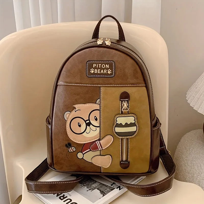 Fashionable Leather Bear Bag  with Adjustable Straps