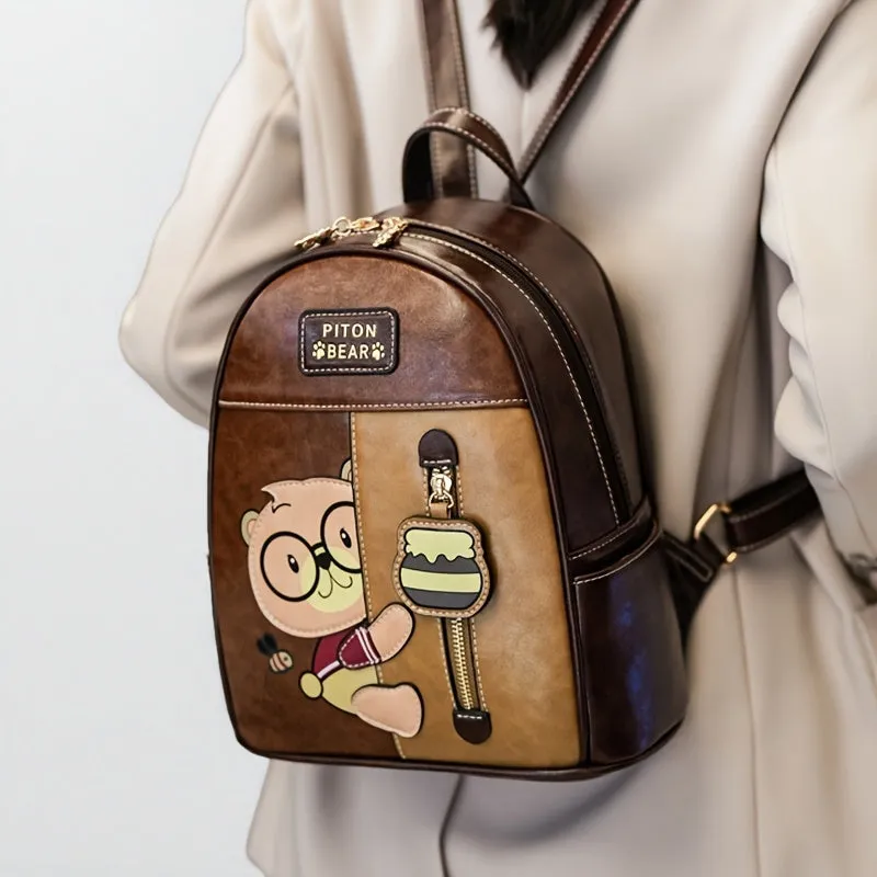 Fashionable Leather Bear Bag  with Adjustable Straps