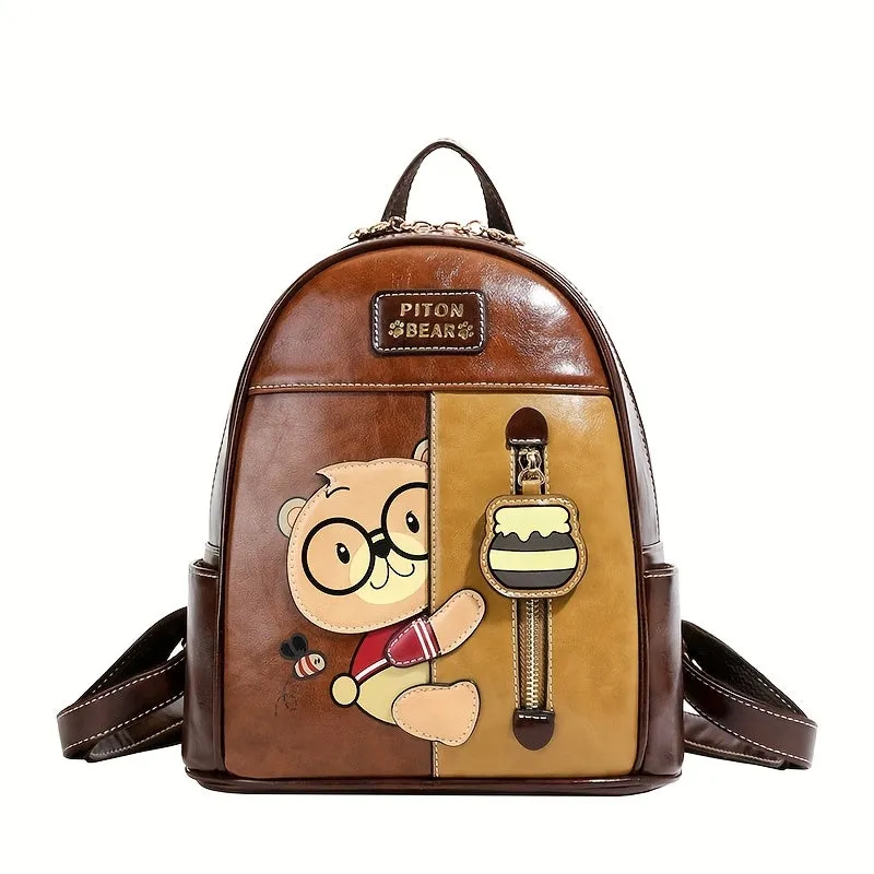 Fashionable Leather Bear Bag  with Adjustable Straps