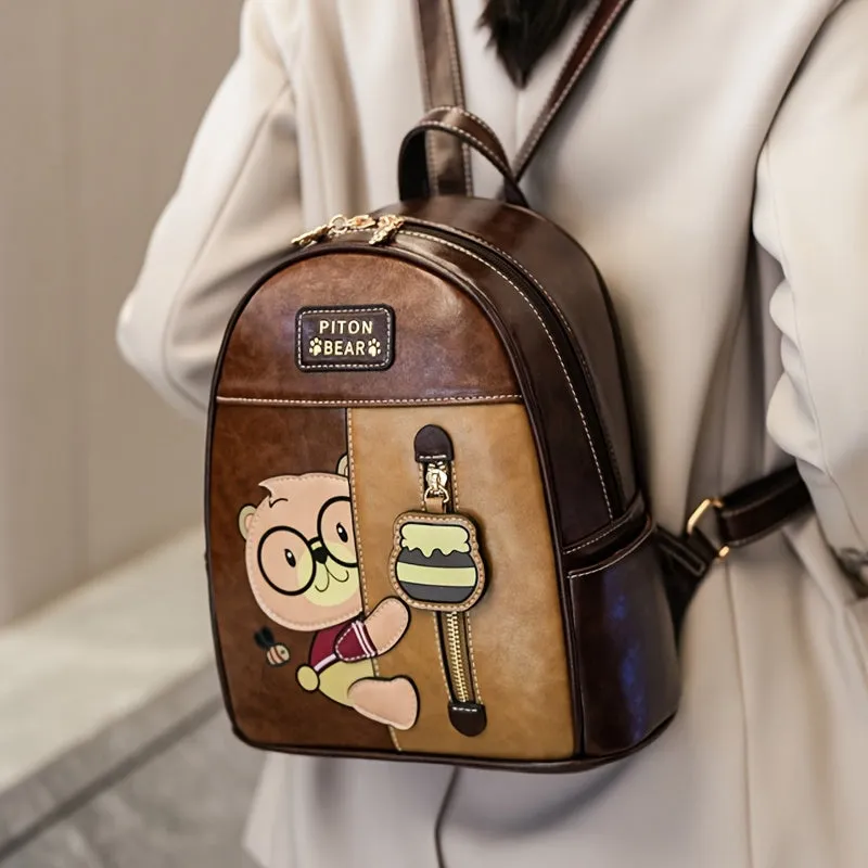 Fashionable Leather Bear Bag  with Adjustable Straps