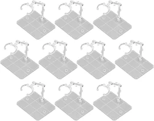 Figure Display Support Base, Screenplay Shows Safe Adjustable Plastic Sample for 6 Inch Action Figures (Transparent)