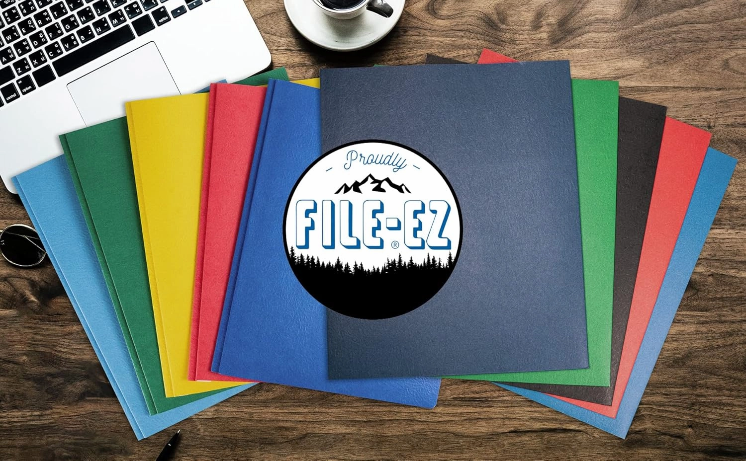 FILE-EZ Two-Pocket Folders, Orange, 125-Pack, Textured Paper, Letter Size (EZ-32465)