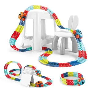 Flexible Flexcar Magic Changeable Race Track Set with 230pcs for Boys & Girls Aged 3-12
