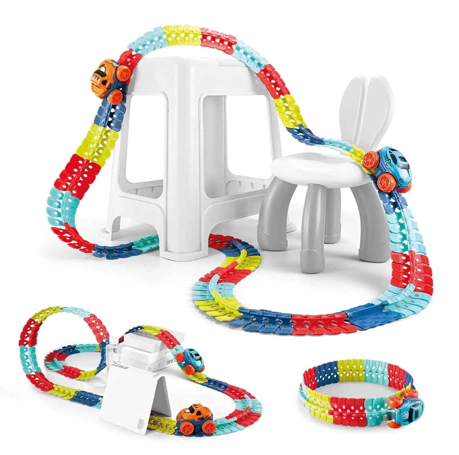 Flexible Flexcar Magic Changeable Race Track Set with 230pcs for Boys & Girls Aged 3-12