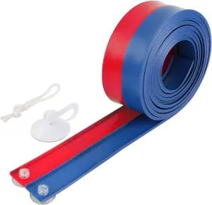 Flexible Race Car Track 15 Ft Starter Set with Suction Cups Compatible with Hot Wheels and Diecast 1/64th Car for Ages 3 & Up Classic Blue and Red Double Track Long Rolls Up Portable Racetrack