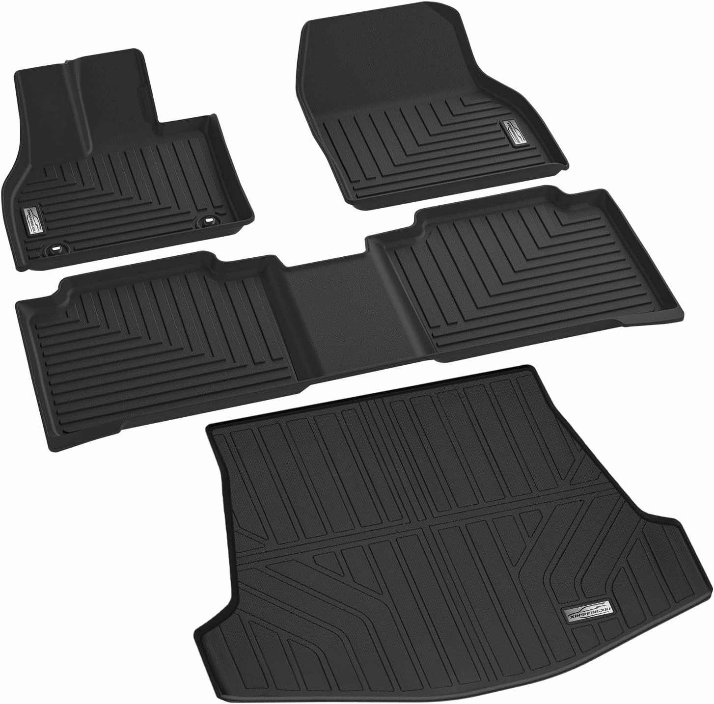 Floor Mats & Cargo Liner for 2023 2024 2025 Toyota bZ4X,1st 2nd Row with Trunk Mat,TPE All Weather Protection Slush Floor Liner Black