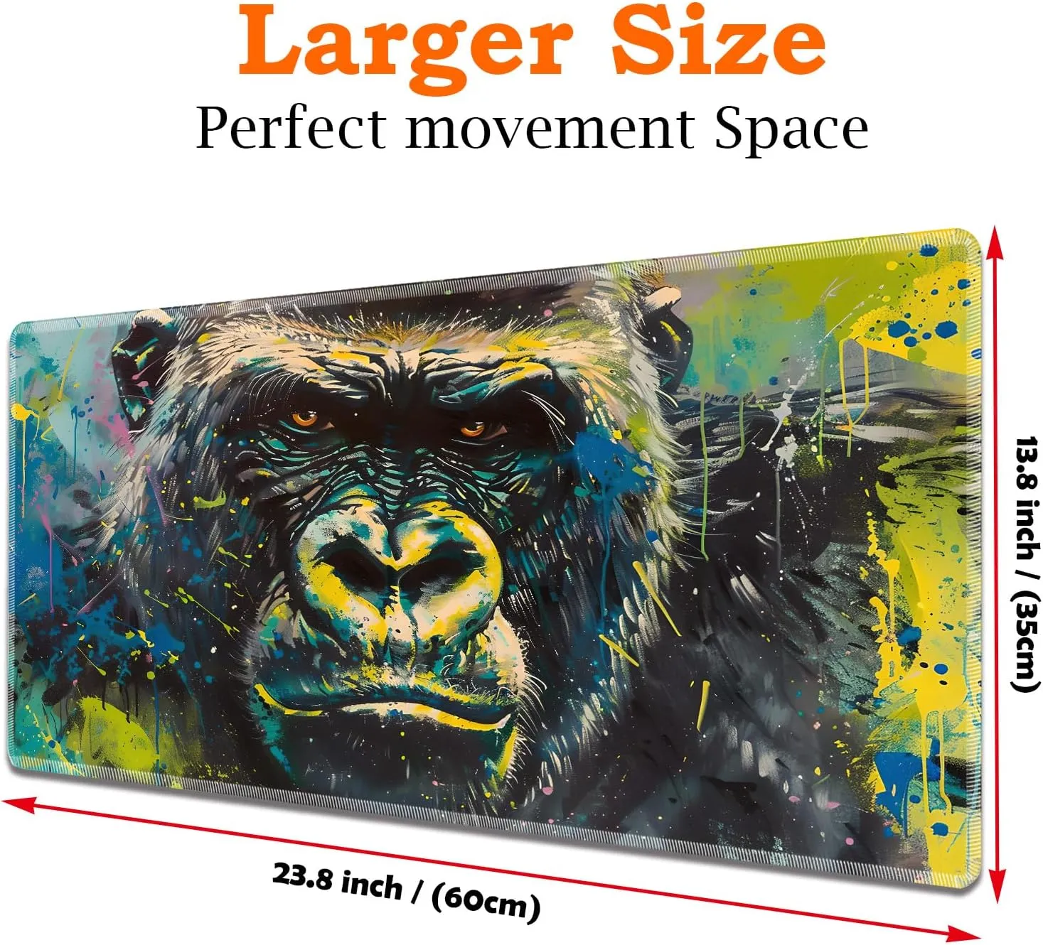 for MTG Playmat Non-Slip Rubber Play Mat with Storage Bag Combination, Ideal for Card Game Lovers TCG Play Mat, Painted Gorilla